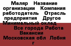 Маляр › Название организации ­ Компания-работодатель › Отрасль предприятия ­ Другое › Минимальный оклад ­ 20 000 - Все города Работа » Вакансии   . Московская обл.,Лобня г.